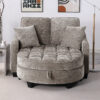 Two-seater sofa, double sofa chaise longue, with irregular armrests and backrests, footrest with storage space, comes with two small throw pillows, suitable for living room and bedroom - Image 5
