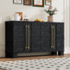 TREXM Sideboard Buffet Cabinet with Storage, Wood Sideboard with Adjustable Shelves and Gold Handles for Kitchen, Dining Room and Living Room - Image 10
