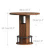 3-Piece Bar Table and Stool Set 31.5-inch round bar table with two stools Compact wooden dining bar with metal ring footrest Ideal for restaurants, cafes, bars, living rooms, and small spaces - Image 9