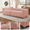 87.4'' Premium Velvet Sofa 3-Seater Loveseat, Modern Bubble Upholstered Couch with Metal Base Legs and 2 Pillows for Living Room, Bedroom - Image 5
