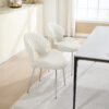 Modern Design Chair Back Hollow, 21.6-inch Enlarged Seat Surface With Silver Legs ,Set of 2 - Image 4