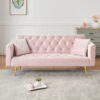 71 inch convertible love seat sofa, American retro beige velvet, suitable for small living room, bedroom, office - Image 14