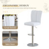 Modern Black PU Bar Stool Set - 2-Piece, featuring vertical and smooth-lined backrests with trumpet-shaped silver metal legs. Ideal for placement in bars, living rooms, lounges, and similar settings - Image 12