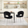 Modern Design Chair Back Hollow, 21.6-inch Enlarged Seat Surface With Silver Legs ,Set of 2 - Image 6