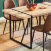 Rustic Industrial Rectangular Wood Dining Table For 4-6 Person, With 1.5" Thick Engineered Wood color Tabletop and Black Metal Legs,Desk For Kitchen Dining Living Room - Image 3