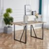 Rustic Industrial Rectangular Wood Dining Table For 4-6 Person, With 1.5" Thick Engineered Wood color Tabletop and Black Metal Legs,Desk For Kitchen Dining Living Room - Image 2