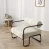 27"L Living room iron sofa chair, lazy individual chair, balcony leisure chair,Modern, Small Space, Easy Assembly - Image 7