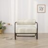 27"L Living room iron sofa chair, lazy individual chair, balcony leisure chair,Modern, Small Space, Easy Assembly - Image 6