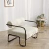27"L Living room iron sofa chair, lazy individual chair, balcony leisure chair,Modern, Small Space, Easy Assembly - Image 5