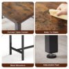 Dining Table Set, Bar Table with 2 Dining Benches, Kitchen Table Counter with Chairs, Industrial for Kitchen Breakfast Table, Living Room, Party Room - Image 11