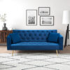 71 inch convertible love seat sofa, American retro beige velvet, suitable for small living room, bedroom, office - Image 20