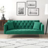 71 inch convertible love seat sofa, American retro beige velvet, suitable for small living room, bedroom, office - Image 15
