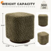 360° Swivel Vanity Stool for Women, Upholstered Makeup Chair, Modern Accent Ottoman for Bedroom, Living Room - Image 11
