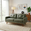 65-inch Modern Minimalist Two-Seater Sofa, featuring breathable Foil fabric and solid wood legs - Image 10