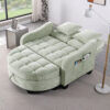 Two-seater sofa, double sofa chaise longue, with irregular armrests and backrests, footrest with storage space, comes with two small throw pillows, suitable for living room and bedroom - Image 2
