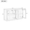 TREXM 4-Door Large Storage Buffet Cabinet with Glass Doors, Arched Cabinet with Adjustable Shelves for Kitchen, Dining Room and Living Room - Image 23