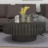 Modern minimalist circular coffee table 31.4'' with natural wood texture, stable and durable, enhancing spatial aesthetics suitable for living rooms, study rooms and offices - Image 8