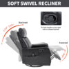 Red Faux Leather Heat Massage Manual Recliner Chair with Rocker and Swivel for Living Room - Image 5