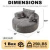 55'L Corduroy Sponge single sofa,No Assembly Required,Fluffy Modern Sleeper Chair for Living room, Bedroom, Lounge and Projection Room(Not a swivel chair.) - Image 2