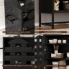 Buffet Cabinet with Storage: 44.49"Black Woven Door Accent Cabinets,with Arched Doors,with Multi layer Adjustable,with Metal Leg,woven door and drawer - for Kitchen Living Dining Room Entryway - Image 4