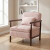 Storage Chair,Mid Century Modern Accent Chair with Wood Frame, Upholstered Living Room Chairs with Waist Cushion, Reading Armchair for Bedroom Sunroom - Image 8