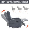 Manual Recliner Chair with Rocker and Swivel in Fabric for Living Room - Image 4