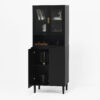 Tempered Glass Door Tall Storage Bookcase with adjustable board, 4 doors MDF painting finished cabinet, Green, Living room Bedroom storage - Image 12