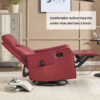 Red Faux Leather Heat Massage Manual Recliner Chair with Rocker and Swivel for Living Room - Image 21