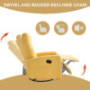 Manual Recliner Chair with Rocker and Swivel in Fabric for Living Room - Image 18