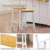 K&K Solid Wood Bar Stools 25.6" Tall Set of 2 Bar Chairs, Kitchen Counter Stools with Footrests, Farmhouse Stools for Dining Room, Kitchen, Counter - Image 5