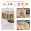 Modern minimalist circular coffee table 31.4'' with natural wood texture, stable and durable, enhancing spatial aesthetics suitable for living rooms, study rooms and offices - Image 4