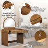39" Makeup Vanity Table with Mirror Touch Screen Lighted Mirror, Dressing Table with Drawer for Bedroom - Image 4