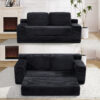 Corduroy Cloud Double Sofa, 2-in-1 Convertible Sofa Bed, Comfortable Boneless Double Sofa, Suitable for Living Room, Apartment, Small Space Grey - Image 10