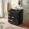 4 Drawer Dresser,Modern Storage Chest of Drawers,31.5In Black Dresser for Closet with Handle-Free Design, Closet Chests Organizer for Bedroom, Living Room - Image 5