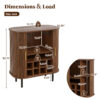 28" Fluted Wine Bar Cabinet with 8-Grid Wine Rack, 5-Level Adjustable Shelves, 2 Glass Holders, Smoothly Sliding Tambour Doors, 4 Hidden Storage Space on the Side,Modern Liquor Coffee Station - Image 22