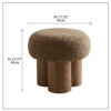 W8017-1 Mushroom stool, grieg plush cushion, wooden barrel PVC pipe, walnut finish - Image 3