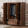 4 Door Wardrobe Armoire Closet with 2 Drawers - Image 8