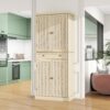 4 Door Cabinet with 1 Drawer, with 4 Adjustable Inner Shelves, Storage Cabinet - Image 2