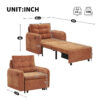 [NEW] 3-in-1 Sleeper Chair Bed, 80" Extra Long Pull Out Sleeping Lounge with USB Charging, Storage Pockets and Box, Tufted Design, Multi-Functional Chenille Single Sofa Bed for Living Room&Apartment - Image 2