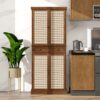 4 Door Cabinet with 1 Drawer, with 4 Adjustable Inner Shelves, Storage Cabinet - Image 4