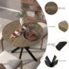 31.5 Inch Round Dining Table, Small Circle Kitchen Table with Metal Black Legs for 2-4 people,Modern Dining Room Table, Brown (only table) - Image 11