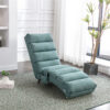 COOLMORE Luxury Upholstered Chaise Lounge Chair with Vibration for Relaxation, Modern Fixed Back Fabric Leisure Recliner Sofa for Living Room/Bedroom - Image 14