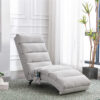COOLMORE Luxury Upholstered Chaise Lounge Chair with Vibration for Relaxation, Modern Fixed Back Fabric Leisure Recliner Sofa for Living Room/Bedroom - Image 21