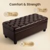 50.25" Storage Ottoman Bench - baby Blue Storage Bench End of Bed with Safety Hinges, Footrest Stool for Living, Dining Room, Entryway and Hallway - Image 3