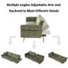 79 inch corduroy sofa bed, foldable double sofa bed with folding armrests, suitable for living rooms and small spaces - Image 6