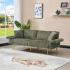 79 inch corduroy sofa bed, foldable double sofa bed with folding armrests, suitable for living rooms and small spaces - Image 3