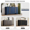 TREXM Sideboard Buffet Cabinet with Storage, Wood Sideboard with Adjustable Shelves and Gold Handles for Kitchen, Dining Room and Living Room - Image 5