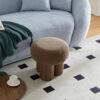 W8017-1 Mushroom stool, grieg plush cushion, wooden barrel PVC pipe, walnut finish - Image 2