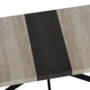 55.11" -70.86"Retro Rectangular Stretch Dining Table, Antique Wood Top And Black Relief Plate, Black Fine Sand Cross Iron Foot Base Dining Table, With Storage Box - Image 11