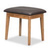 43.3" Classic Wood Makeup Vanity Set with Flip-top Mirror and Stool, Dressing Table with Three Drawers and storage space, Brown - Image 6